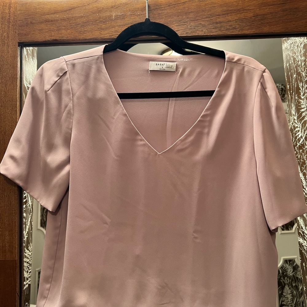 Elegant Pink Short Sleeve Blouse